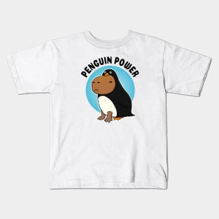 Penguin power Capybara Penguin Kids T-Shirt